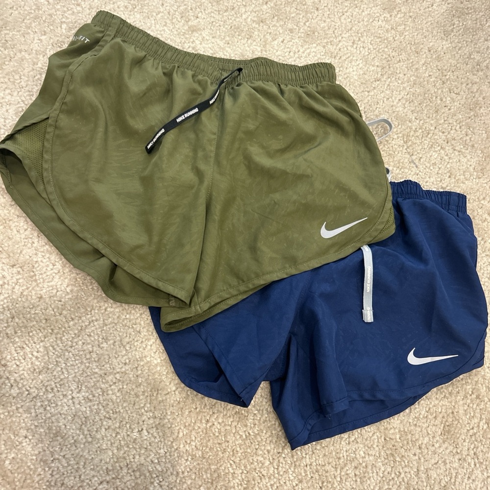 Nike Green and Navy Running Shorts